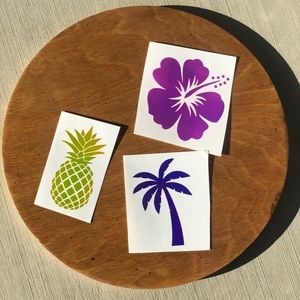 Holographic hawaiian theme decals
